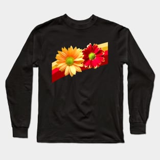 red yellow flowers bloom petals Long Sleeve T-Shirt